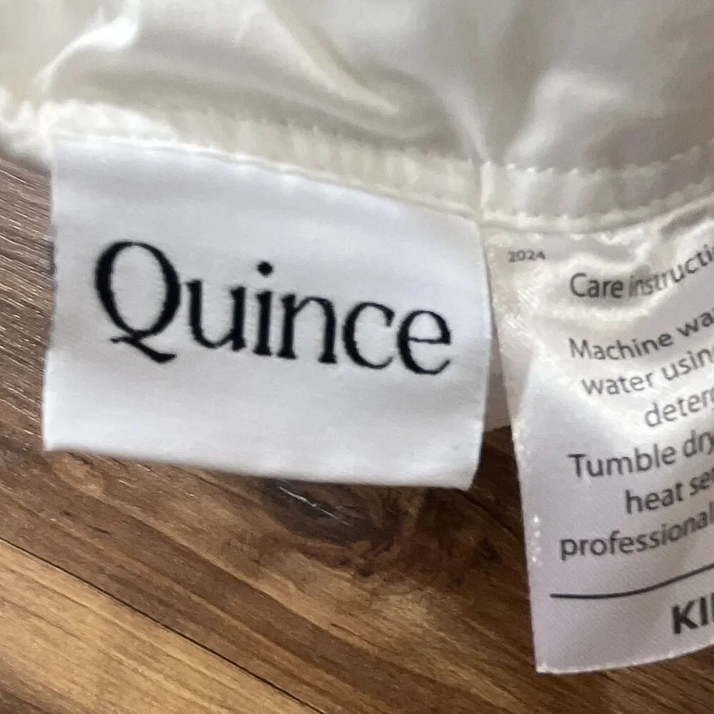 Quince Premium Down Alternative Pillow King Medium/Firm White Cotton Sateen